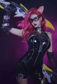 Honor of Kings Jing Ke Black Cat Cosplay Costume Black Bodysuit with Gloves