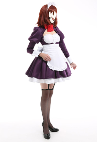 Cakuoyi High-Rise Invasion Maid Mask Cosplay Costume Maid Dress and Apron with Headdress and Stockings