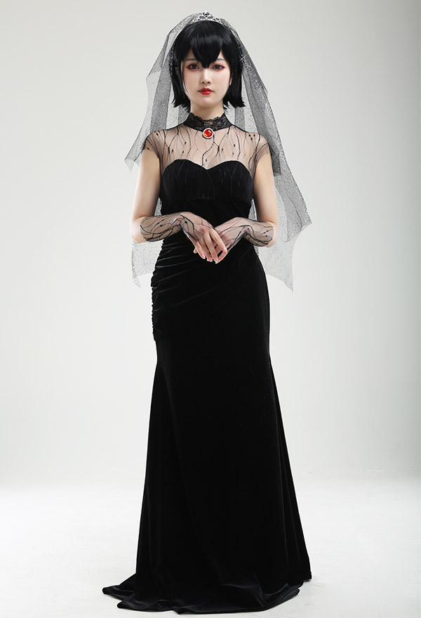 Black wedding dress costume best sale