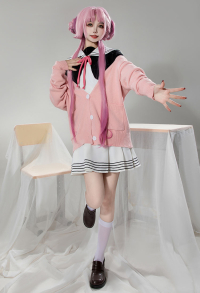 Hoshikuzu Telepath Akeuchi Yuu Cosplay Costume Sweater Cardigan and Bowie Set with Socks
