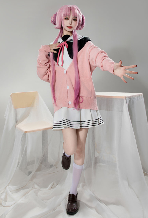 Hoshikuzu Costume de Cosplay Yuu Ensemble Pull-cardigan et Cravate avec des Chaussettes