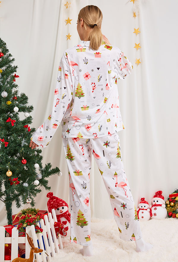 Dezsed Christmas Pajamas for Family Women's Pajama Set Clearance Woman  Christmas Fashion Cute Lattice Christmas Tree Print Top Pants Suit Family