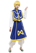 Hunter Kurapika Long Sleeves Suit Cosplay Costume Outfit with Cloak and Outer Skirt