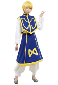 Hunter Kurapika Long Sleeves Suit Cosplay Costume Outfit with Cloak and Outer Skirt