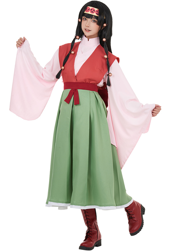 Costume de Cosplay Alluka Top Jupe Gilet Set Style Kimono avec Accessoires