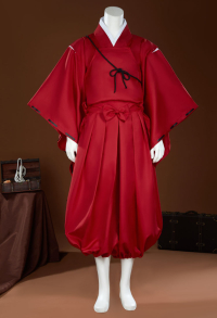 Dog Demon Cosplay Costume Red Kimono Suit Top and Pants