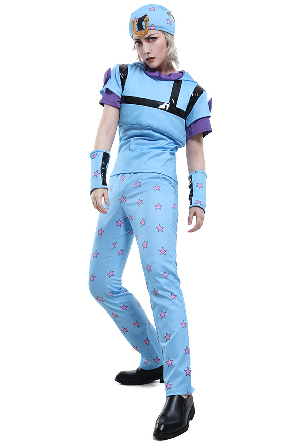 JJBA 7 Steel Ball Run Johnny Josta Hooded Full Set Cosplay Costume with Hat