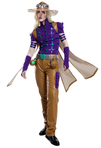 JJBA 7 Steel Ball Run Gyro Zeppli Cosplay Costume Full Set with Hat and Cloak