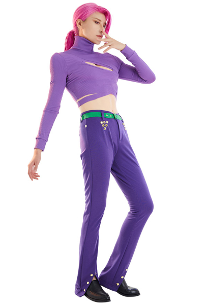 JOJO Vinegar Doppio Diavolo Cosplay Costume Long Sleeve Top and Trousers with Belt