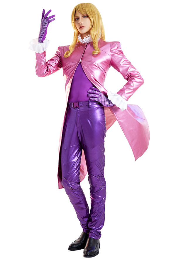 JJBA 7 Funny Varentain Cosplay Costume Coat and Trousers Set with Gloves and Belt