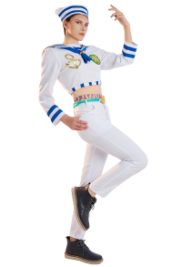 JJBA Higashikata Jousuke Sailor Suit Cosplay Costume with Hat and Belt