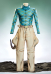 2D Line Art Ver JJBA 7 SBR Diego Dio Brando Cosplay Costume Top and Pants with Tail and Gloves
