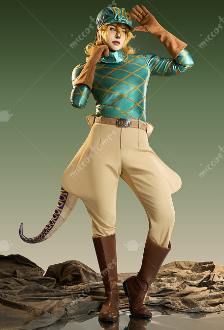Premium Edition Comic-style JJBA 7 SBR Diego Dio Brando Cosplay Costume Top Pants with Hat and Tail