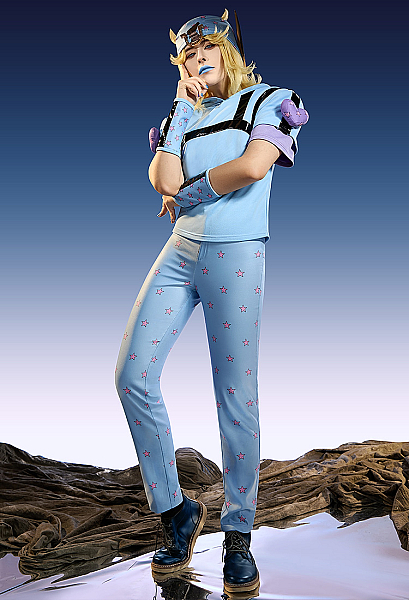 Premium Edition Comic-style JJBA 7 SBR Johnny Joestar Cosplay Costume Top and Pants with Hat and Sleeves