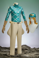 Animated Ver JJBA 7 SBR Diego Dio Brando Cosplay Costume Top and Pants with Gloves and Hat