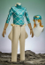 Animated Ver JJBA 7 SBR Diego Dio Brando Cosplay Costume Top and Pants with Gloves and Hat