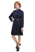 Jujitsu Fight Sorcery Fight Nobara Kugisaki Cosplay Costume Stand Up Collar Long Sleeve Uniform Shirt Coat Pleated Skirt Outfit with Bag Belt Pantyhose