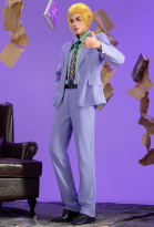JJBA Kira Yoshikage Cosplay Costume Shirt Blazer with Pants Tie