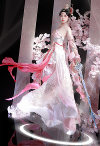 JX3 Xiu Jie Cosplay Costume Dress with Pants and Sleeves
