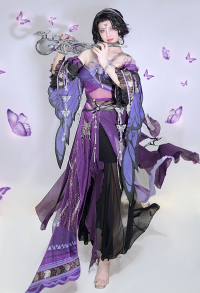 JX3 Du Jie Cosplay Costume Dress and Shorts with Sleeves and Headwear