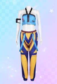 Kpop Slayers Rapper Cosplay Costume Top and Pants with Arm Decoration
