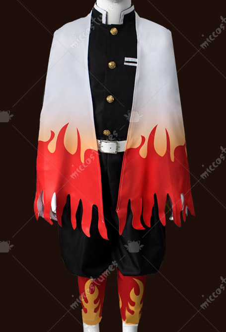 Kids KNY Demon Fighter Flame En Bashira Demon Killing Corps Team Uniform Haori Fullset Cosplay Costume