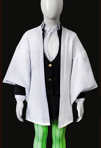 Kids KNY Demon Fighter Love Koi Bashira Haori Demon Killing Corps Team Uniform Fullset Cosplay Costume with Stockings