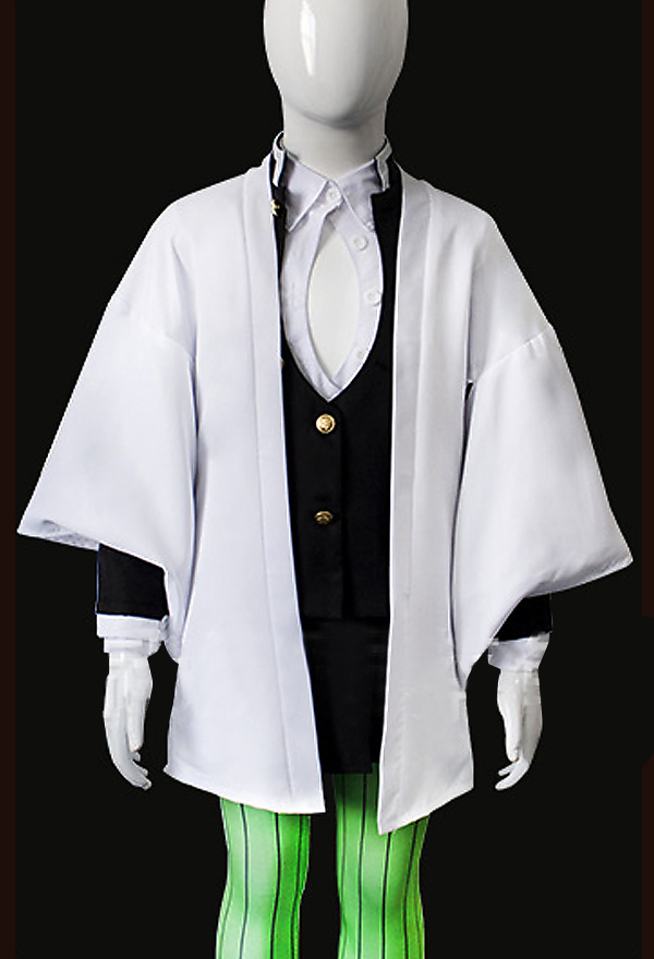 Kids KNY Demon Fighter Love Koi Bashira Haori Demon Killing Corps Team Uniform Fullset Cosplay Costume with Stockings