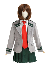 Kids Girls MHA Boku no Hero Academia Ochako Tsuyu Cosplay Costume Child School Uniform Full Set with Tie