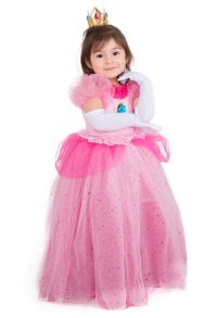 Child Girls Girl Peach Dress Halloween Costume for Kids with Crown