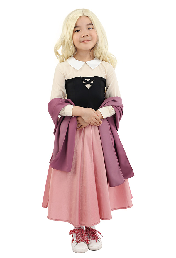 Kinder Mädchen Lila und Rosa Prinzessin Maiden Kleid Cosplay Kostüm mit Petticoat und Umhang Inspiriert von Prinzessin Aurora