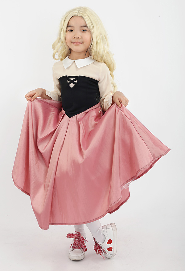 Kinder Mädchen Lila und Rosa Prinzessin Maiden Kleid Cosplay Kostüm mit Petticoat und Umhang Inspiriert von Prinzessin Aurora