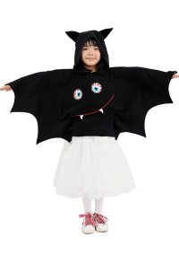 Halloween Bat Girl Costume Hooded Cloak for Kids 