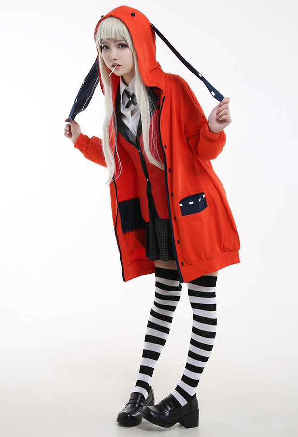 Kakegurui - Compulsif Costume de Cosplay Runa Yomozuki Manteau à Capuche