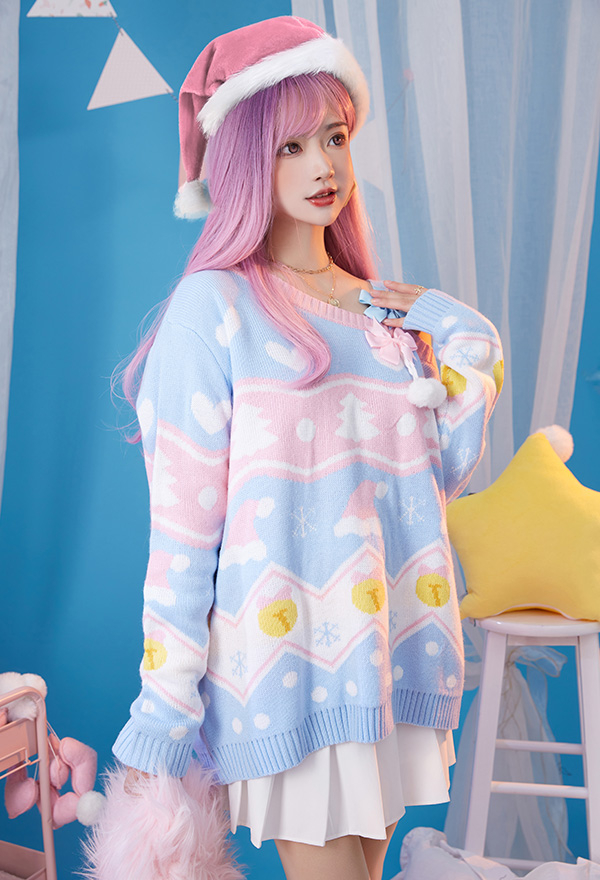 Weihnachten Pullover Schleife Herbst Winter Kawaii Pullover