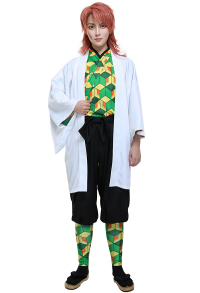 KNY Demon Fighter Sabito Team Uniform Kimono Cosplay Costume