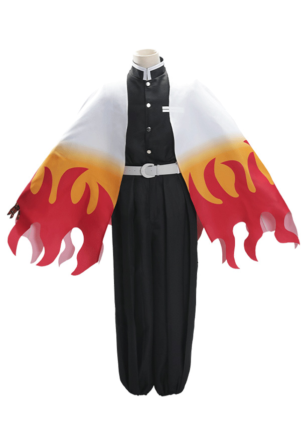 KNY Flame Pillar Team Kyoujurou Cosplay Costume Outfits with Belt