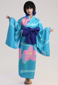 KNY Demon Fighter Beast Boar Inoko Cosplay Costume Kimono with Waistband and Bowknot
