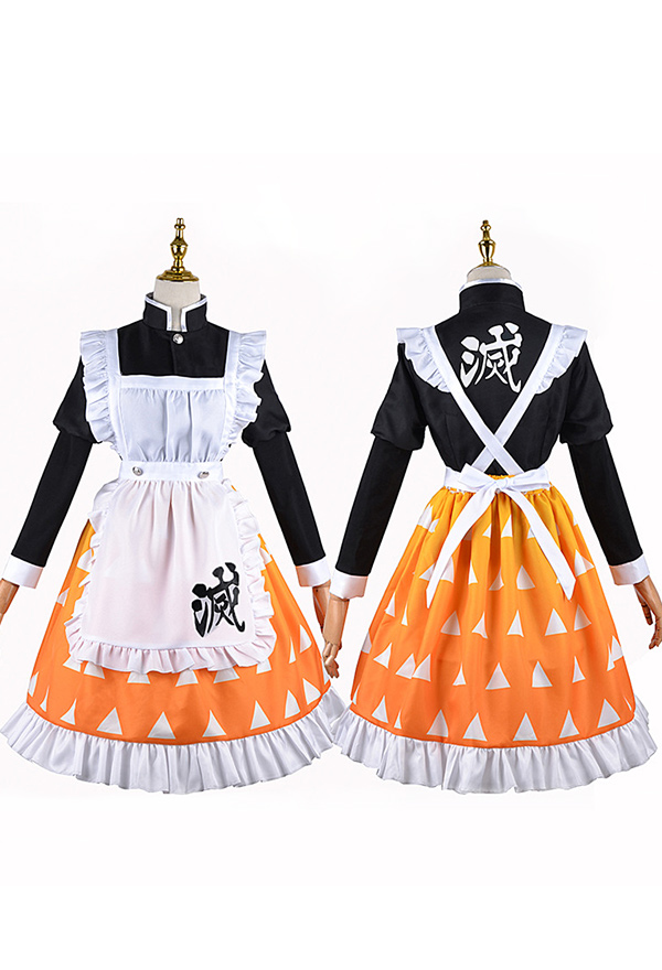 Thunder Costume Kny Demon Fighter Cosplay Maid Fancy Skirt Top Quality Cafe Maid Outfit For Sale