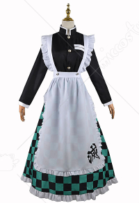 KNY Demon Fighter Child of Brightness Cosplay Costume Maid Outfit Set with Apron