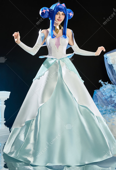 KOG Princess Gwen Off-Shoulder Dress Cosplay Costume with Sleeves and Choker