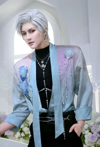 Love and Deepspace Sylus Valleydream Bloom Cosplay Costume Shirt with Necklace and Chest Chain