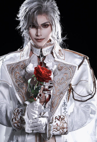 Love and deepspace Silver Wing Fiend Skin Sylus Cosplay Costume Lining and Coat with Detachable Cape
