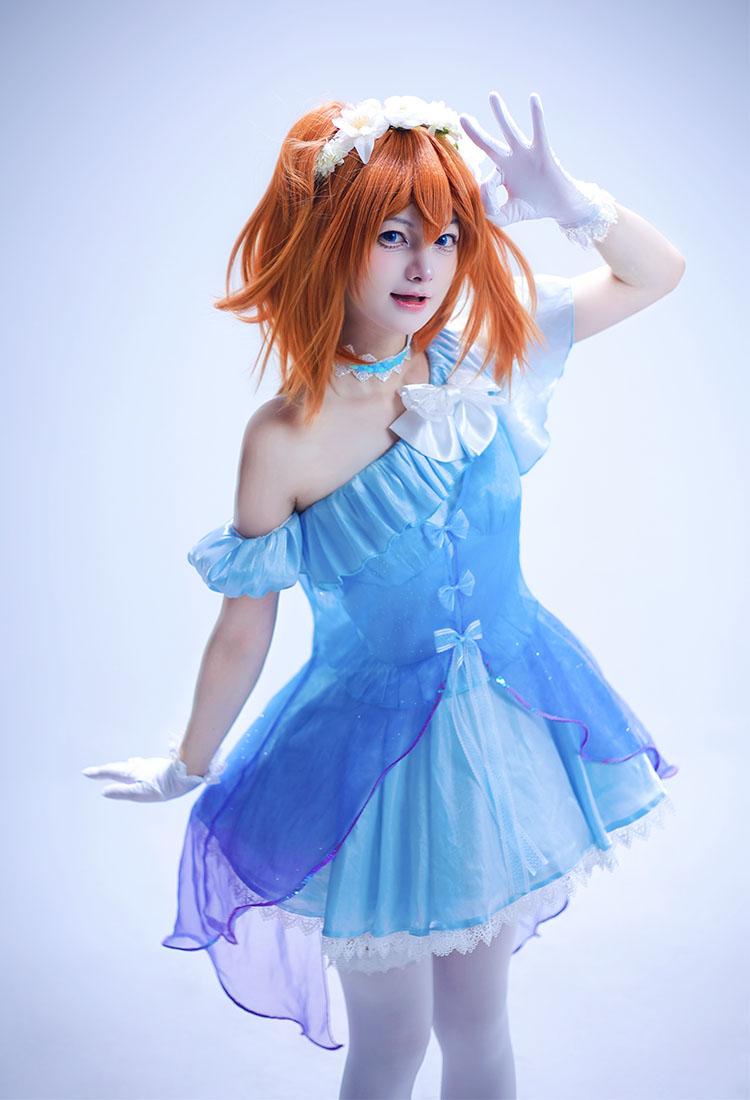Love Live Honoka Kousaka Cosplay Costume Dress with Sleeves and Gloves