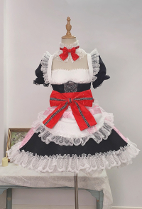 Lovelive Yazawa Nico Maid Outfit Cosplay Costume Dress with Apron and Headpiece