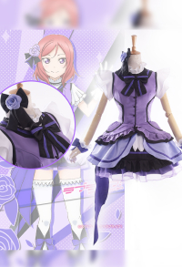 Lovelive Kira Kira Sensation Maki Nishikino Stage Cosplay Costume Dress with Gloves and Socks