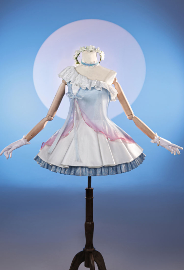 Love Live Hanayo Koizumi Dream's Door Cosplay Costume Dress with Gloves and Hair Wreath