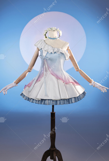 Love Live Hanayo Koizumi Dream's Door Cosplay Costume Dress with Gloves and Hair Wreath