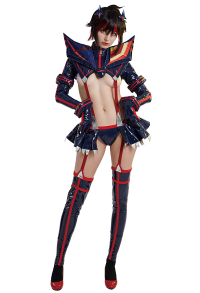 Transfer Student Ryuko Women Hallowen Long Sleeves Bodysuit with Wings and Stockings