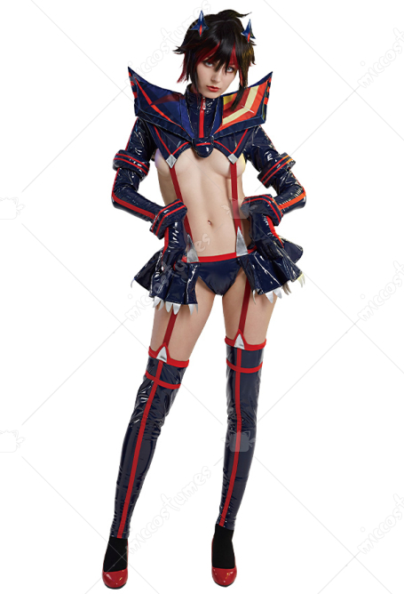 Kill la Kill Ryuko Matoi Hollow Out Bodysuit Cosplay Costume with Wings and Stockings